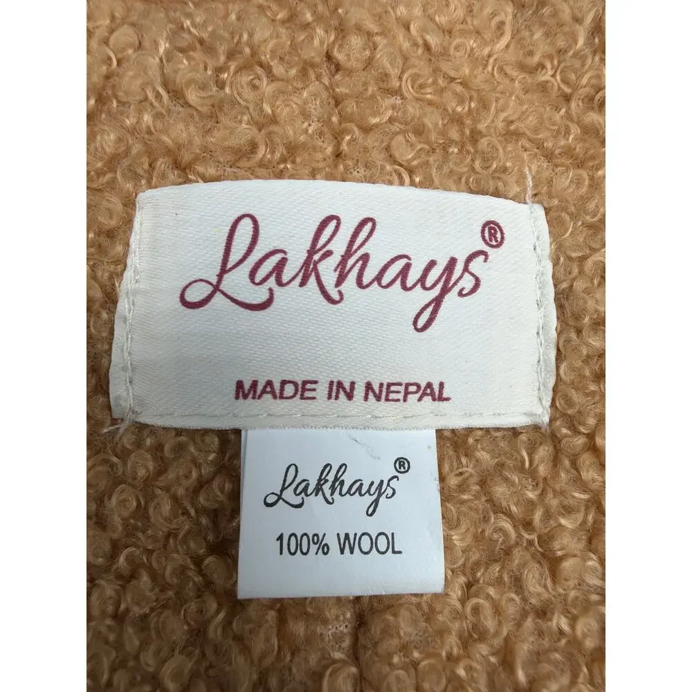 Lakhays 100% Wool Teddy Bear Knit Headband Ear Warmer Fleece Lined Nepal Purple